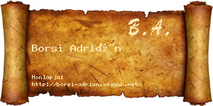 Borsi Adrián névjegykártya